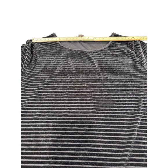 Calvin Klein Black Striped Short Sleeve Top L - Picture 6 of 9